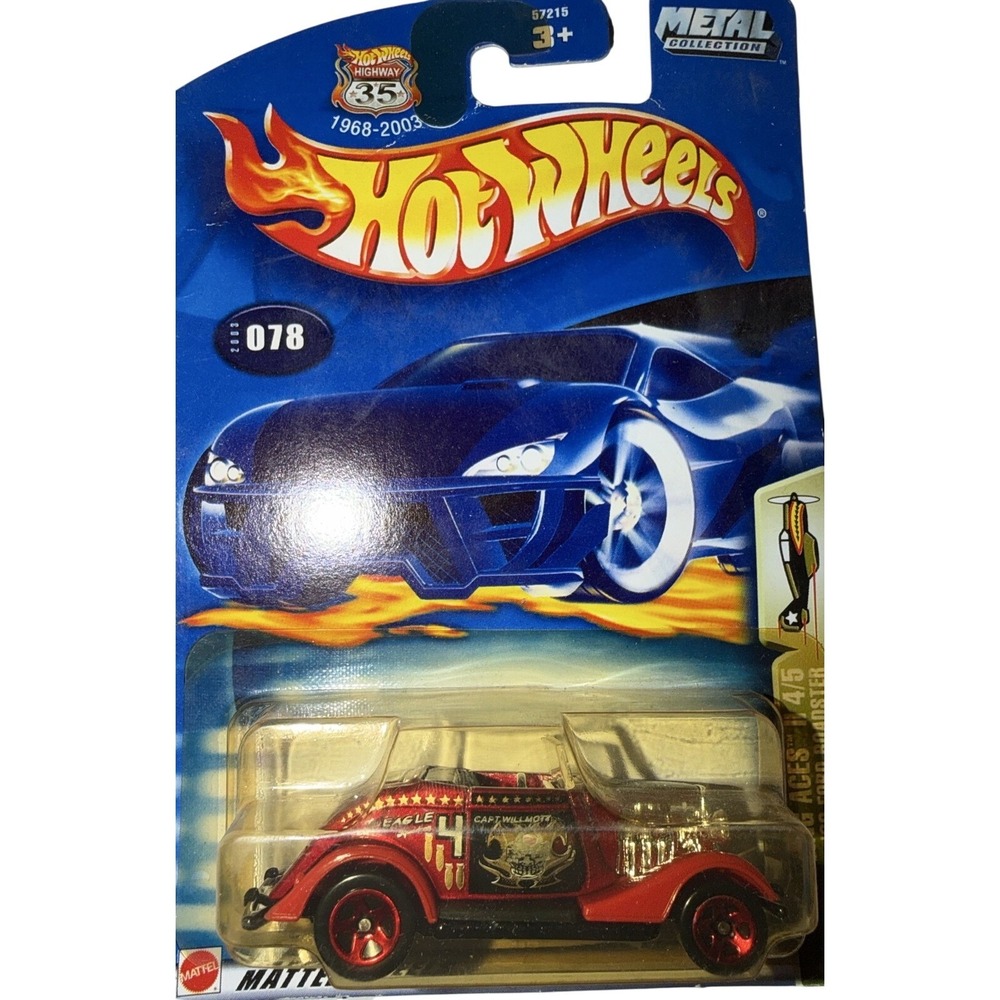 Hot Wheels 2003 Flying Aces II 33 Ford Roadster Red Bone Ripper 078 Highway 35